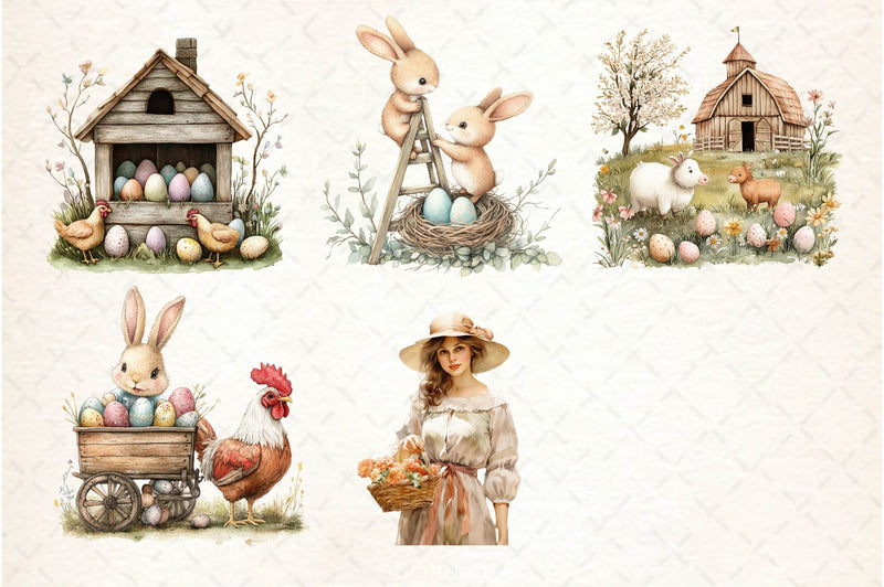 Easter Farm Clipart Bundle 6 - CraftNest - Digital Crafting and Art