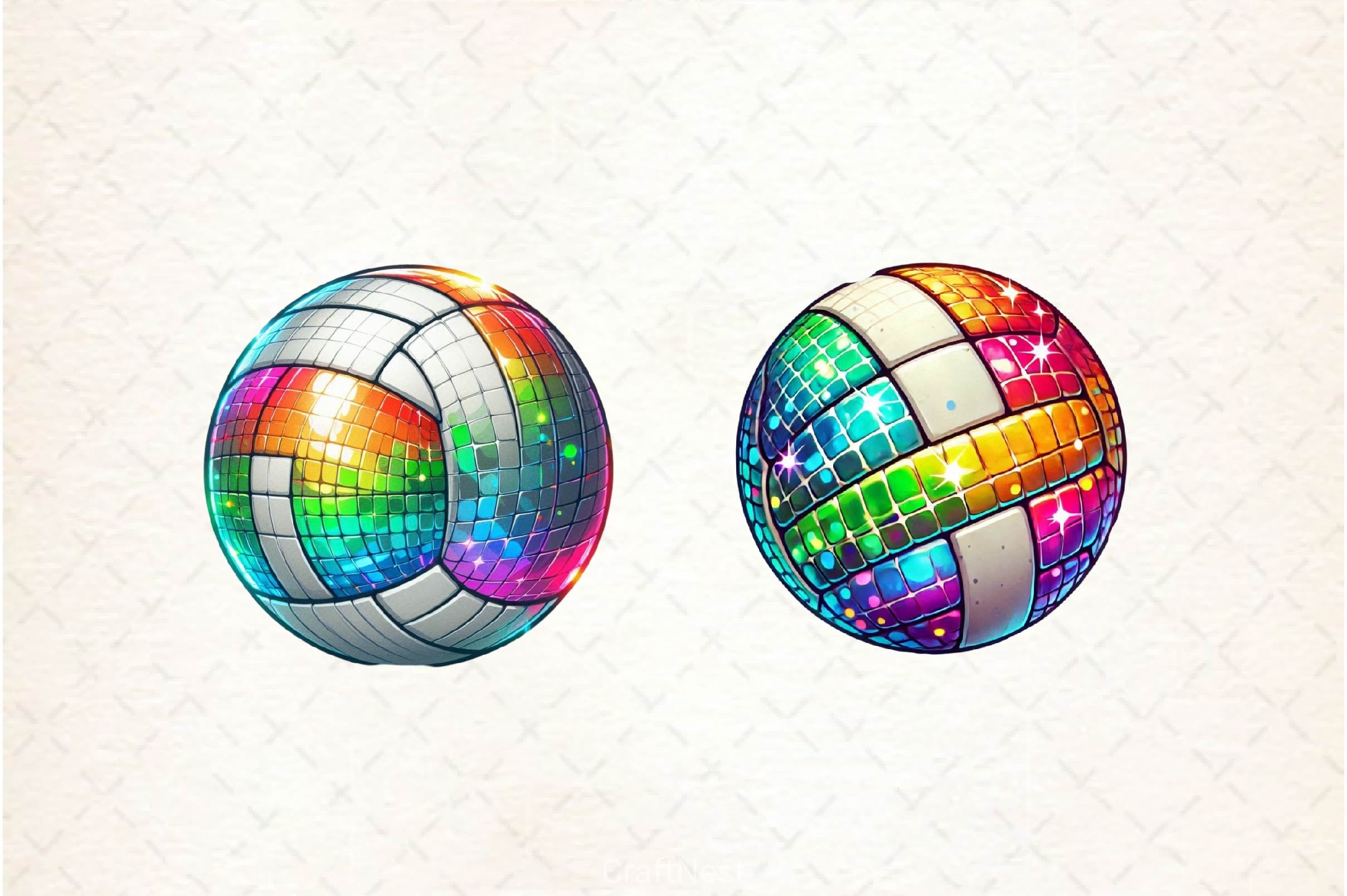Disco Volleyball Clipart Bundle 2 - CraftNest - Digital Crafting and Art