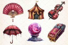 Burgundy Halloween Clipart Bundle 2 - CraftNest - Digital Crafting and Art