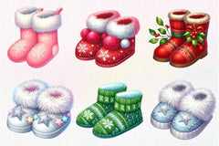 Christmas Slipper Clipart Bundle - CraftNest - Digital Crafting and Art