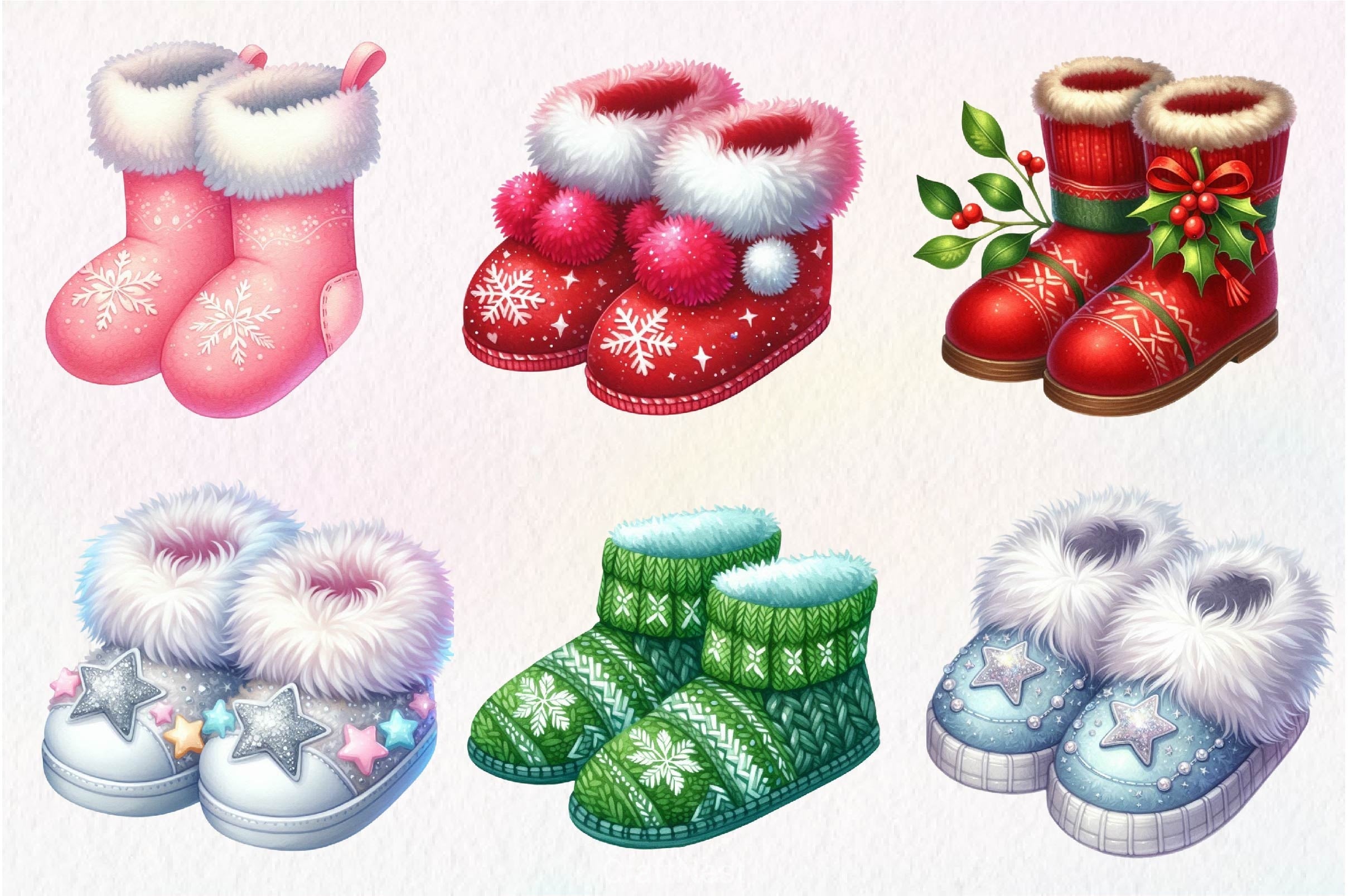 Christmas Slipper Clipart Bundle - CraftNest - Digital Crafting and Art