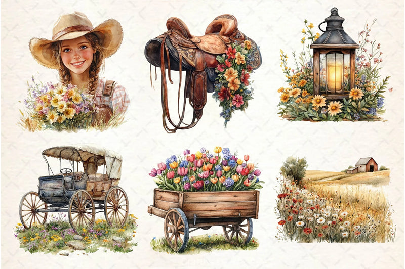 Western Spring Clipart Bundle 5 - CraftNest - Digital Crafting and Art