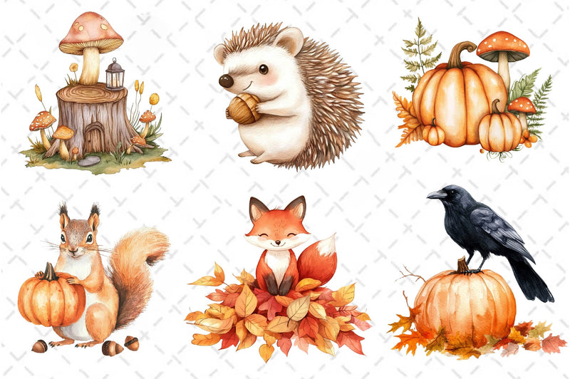 Fall Woodland Clipart Bundle 3 - CraftNest - Digital Crafting and Art