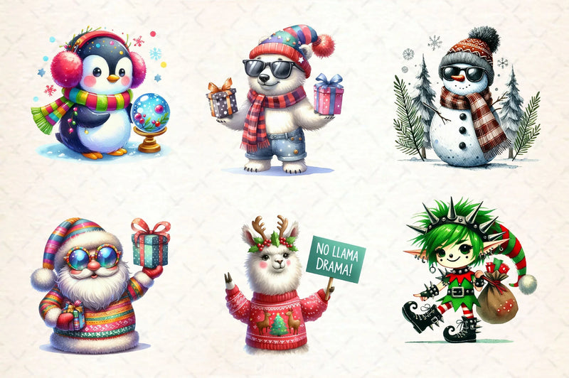 Cute Funky Christmas Clipart Bundle 2 - CraftNest - Digital Crafting and Art