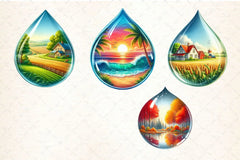 Landscape Water Droplet Clipart Bundle 2 - CraftNest - Digital Crafting and Art