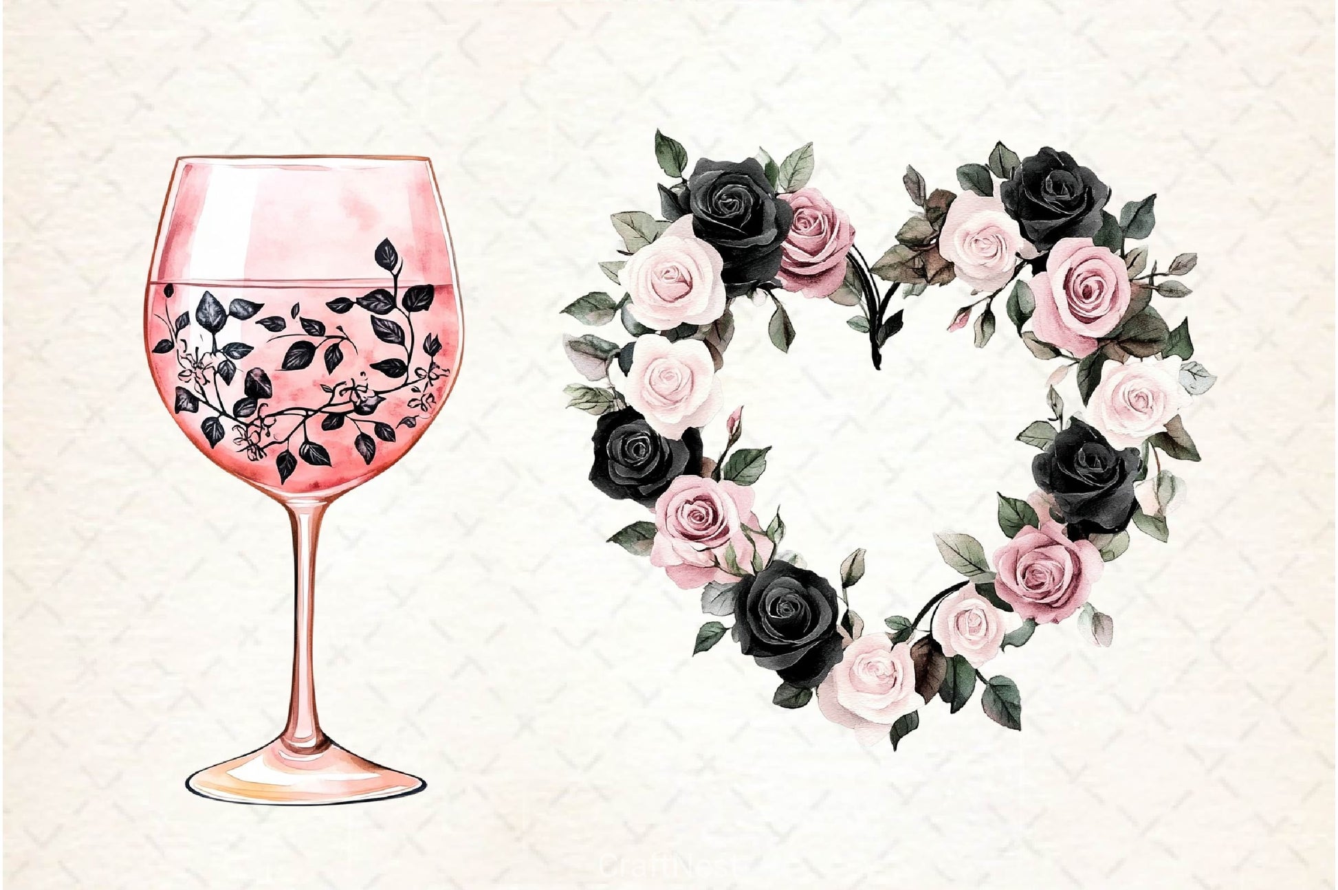 Black And Pink Mothers Day Clipart Bundle - CraftNest - Digital Crafting and Art