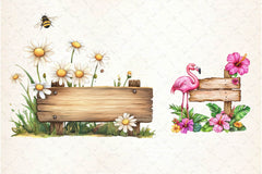 Summer Day Wooden Sign Clipart Bundle - CraftNest - Digital Crafting and Art