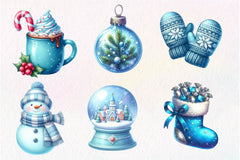 Blue Christmas Clipart Bundle 4 - CraftNest - Digital Crafting and Art
