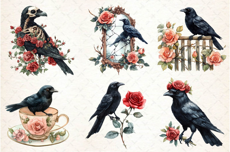 Creepy Crow Clipart Bundle - CraftNest - Digital Crafting and Art