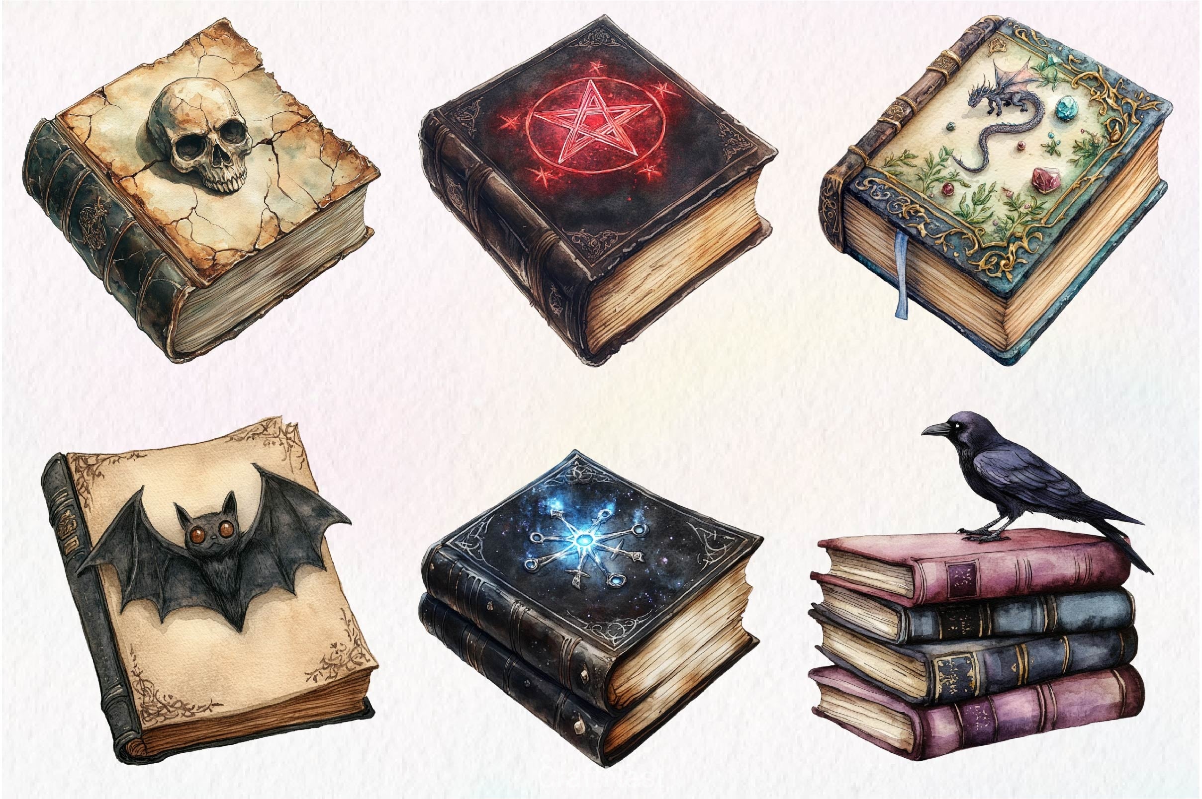 Gothic Fantasy Books Clipart Bundle 3 - CraftNest - Digital Crafting and Art