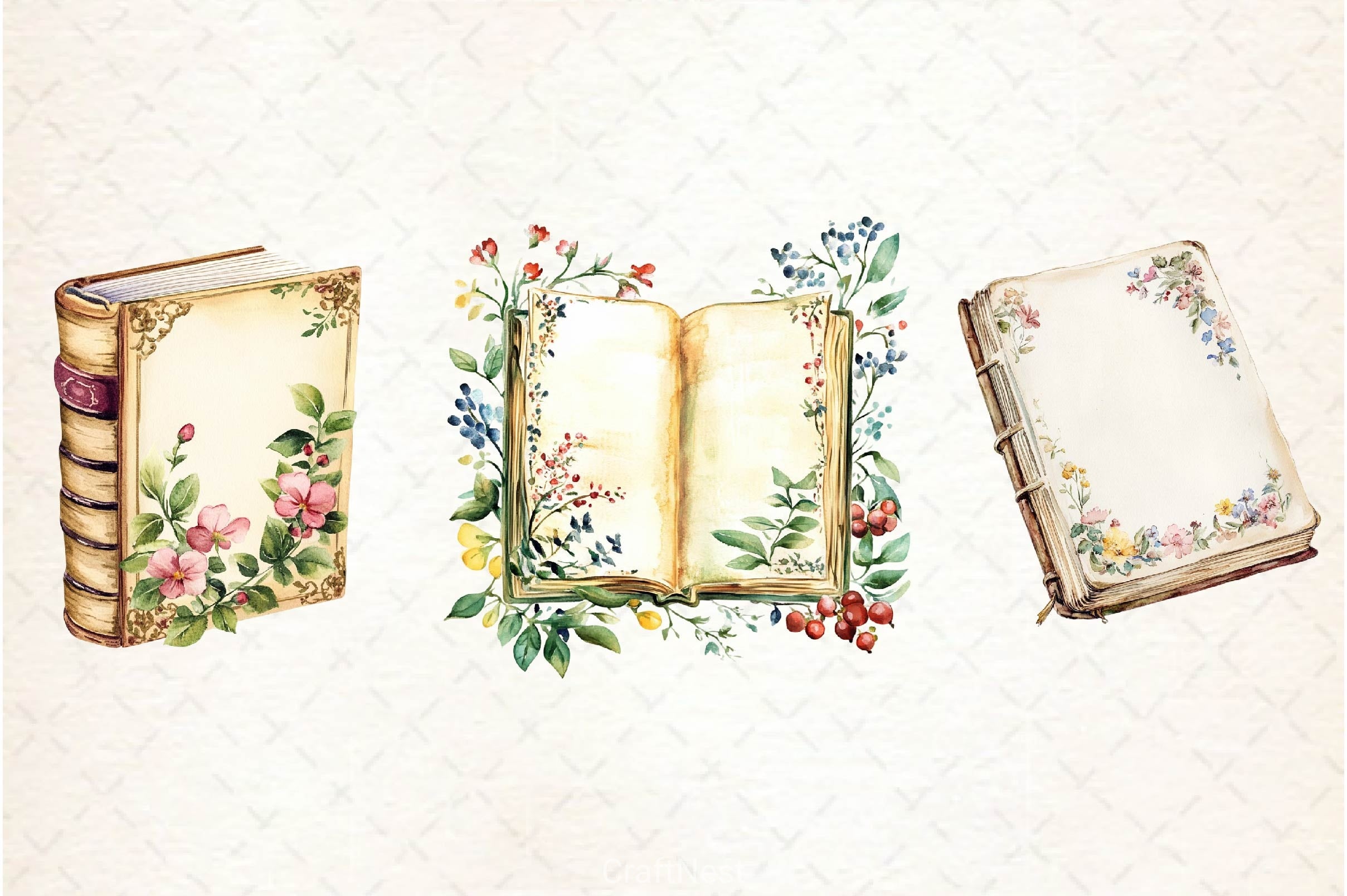 Vintage Books Clipart Bundle - CraftNest - Digital Crafting and Art