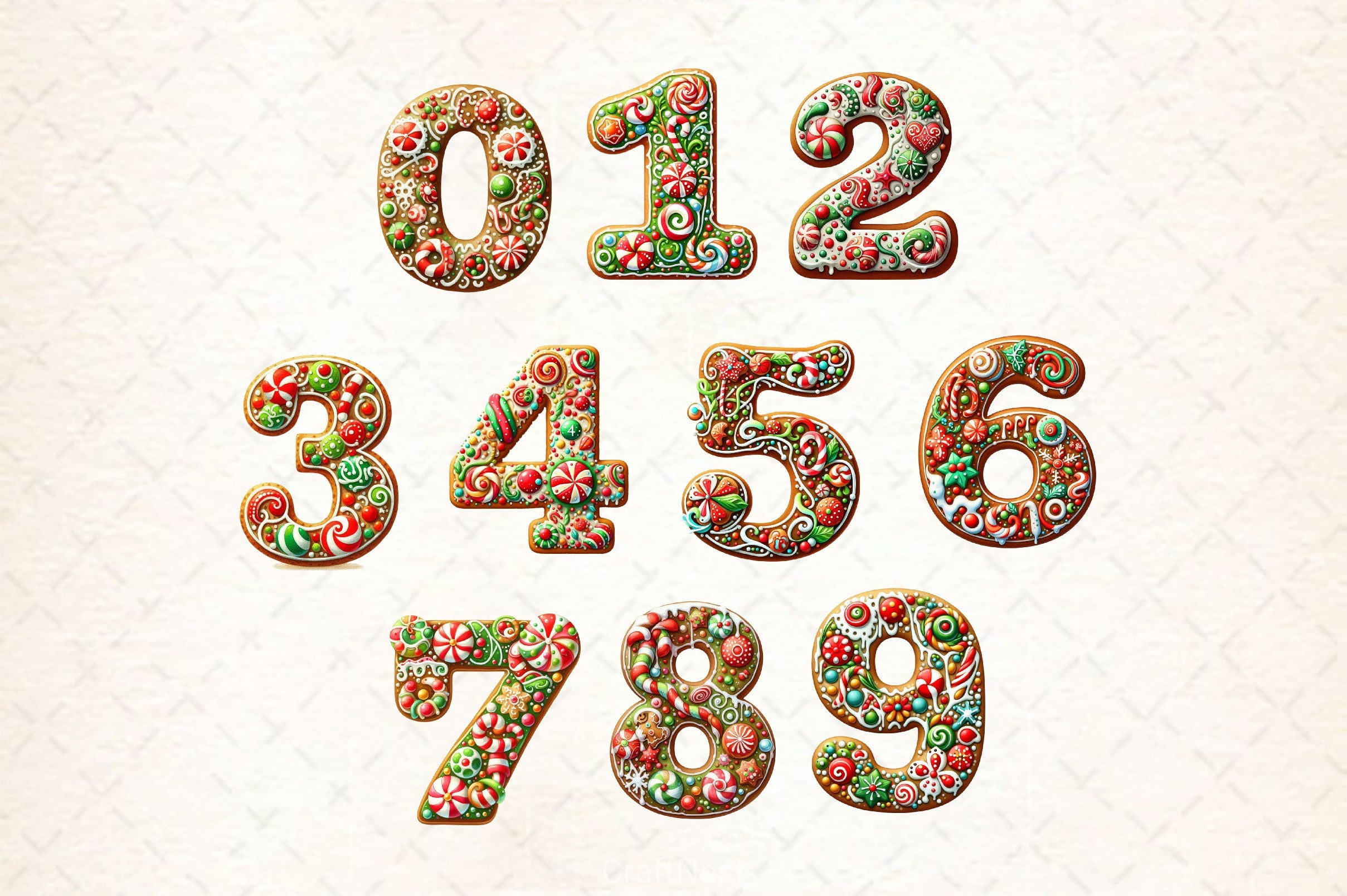 Christmas Gingerbread Alphabet Clipart Bundle 6 - CraftNest - Digital Crafting and Art