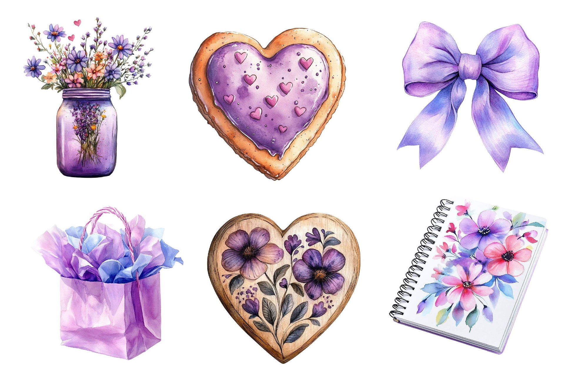 Purple Mother's Day Clipart Bundle - CraftNest - Digital Crafting and Art