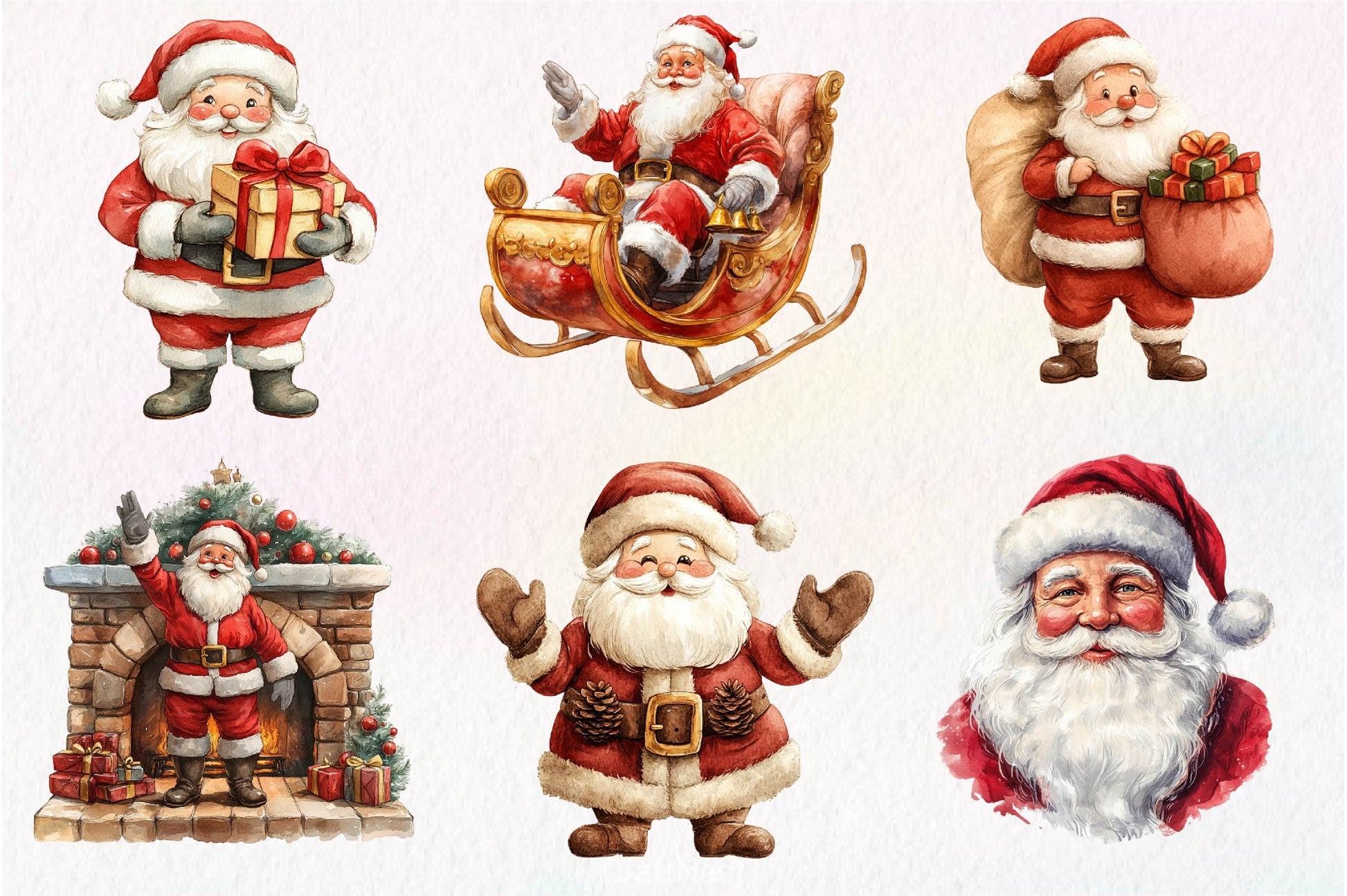 Vintage Santa Claus Clipart Bundle - CraftNest - Digital Crafting and Art