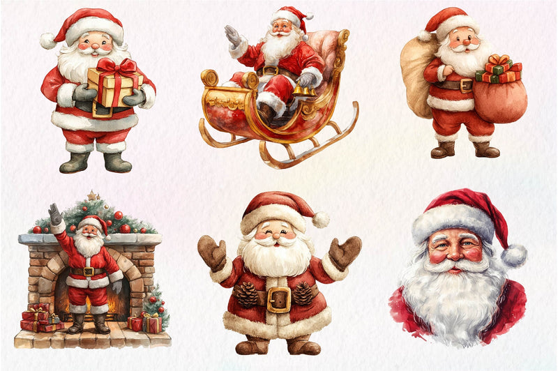 Vintage Santa Claus Clipart Bundle - CraftNest - Digital Crafting and Art
