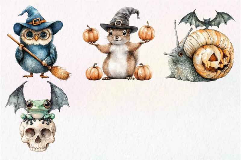 Quirky Halloween Animals Clipart Bundle - CraftNest - Digital Crafting and Art