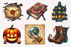 Vintage Halloween Clipart Bundle 7 - CraftNest - Digital Crafting and Art