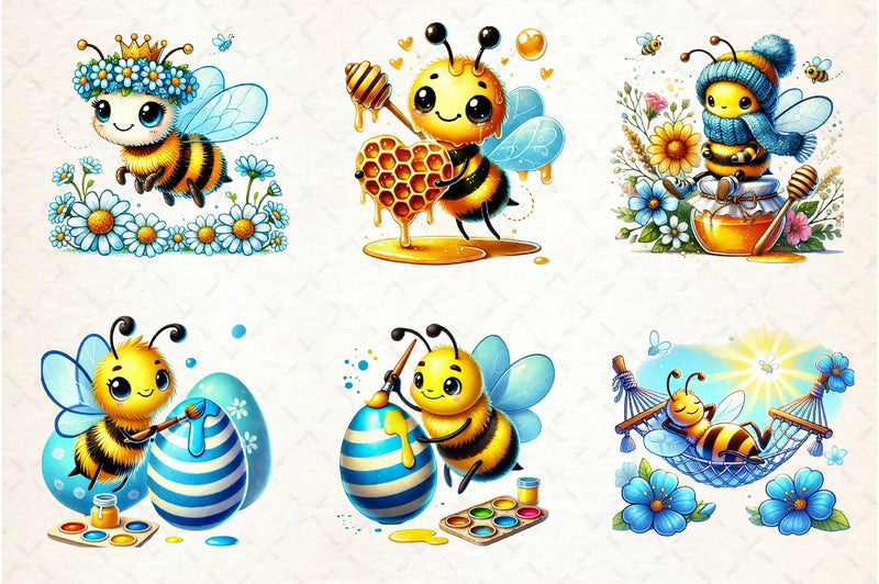 Spring Bees Clipart Bundle 4 - CraftNest - Digital Crafting and Art