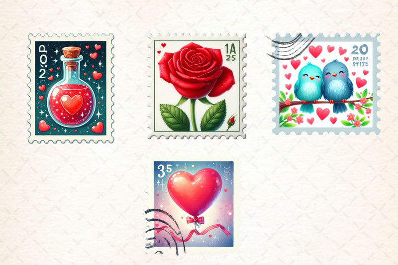 Valentine Stamps Clipart Bundle 2 - CraftNest - Digital Crafting and Art