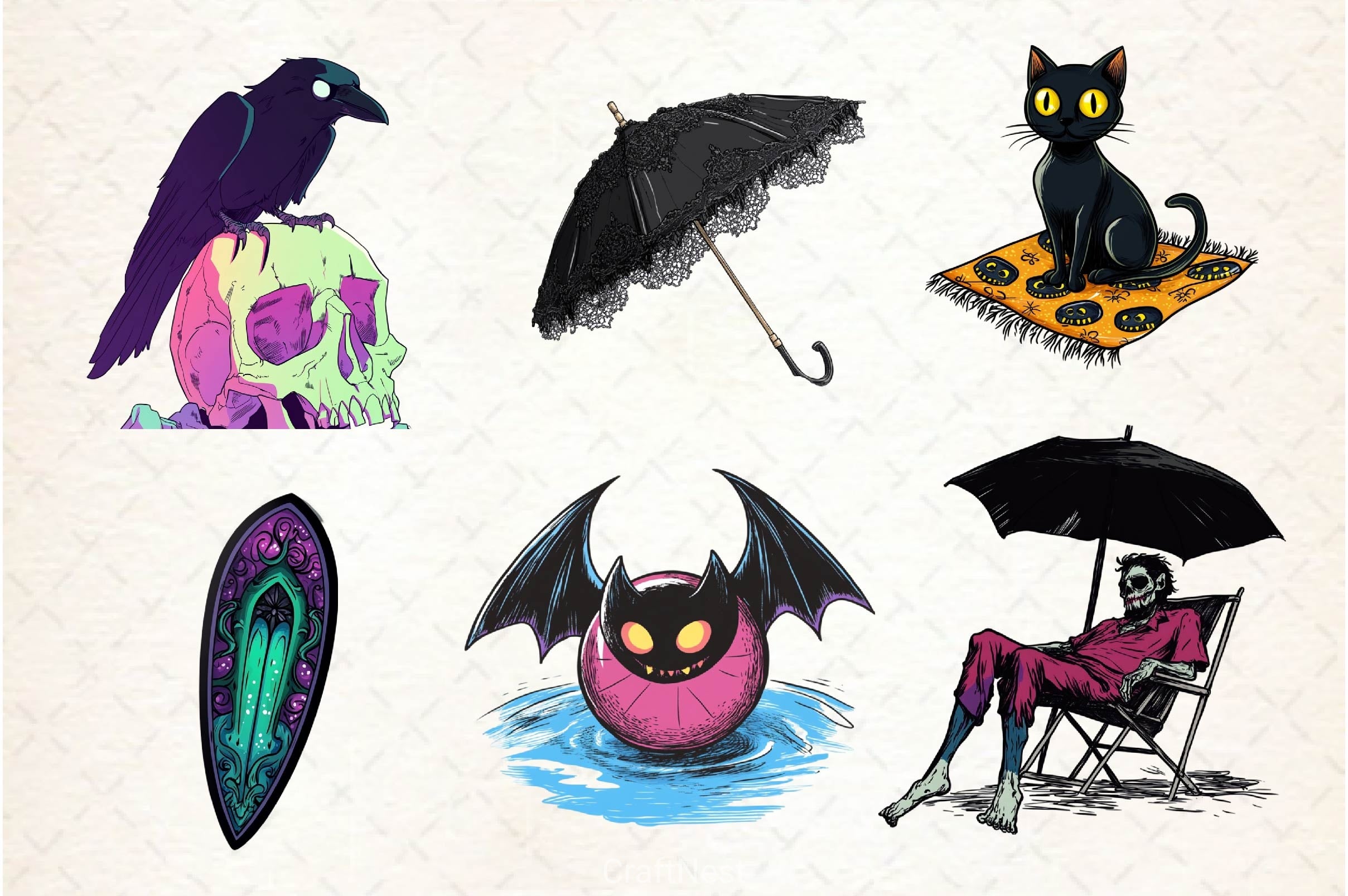Gothic Summer Clipart Bundle 4 - CraftNest - Digital Crafting and Art
