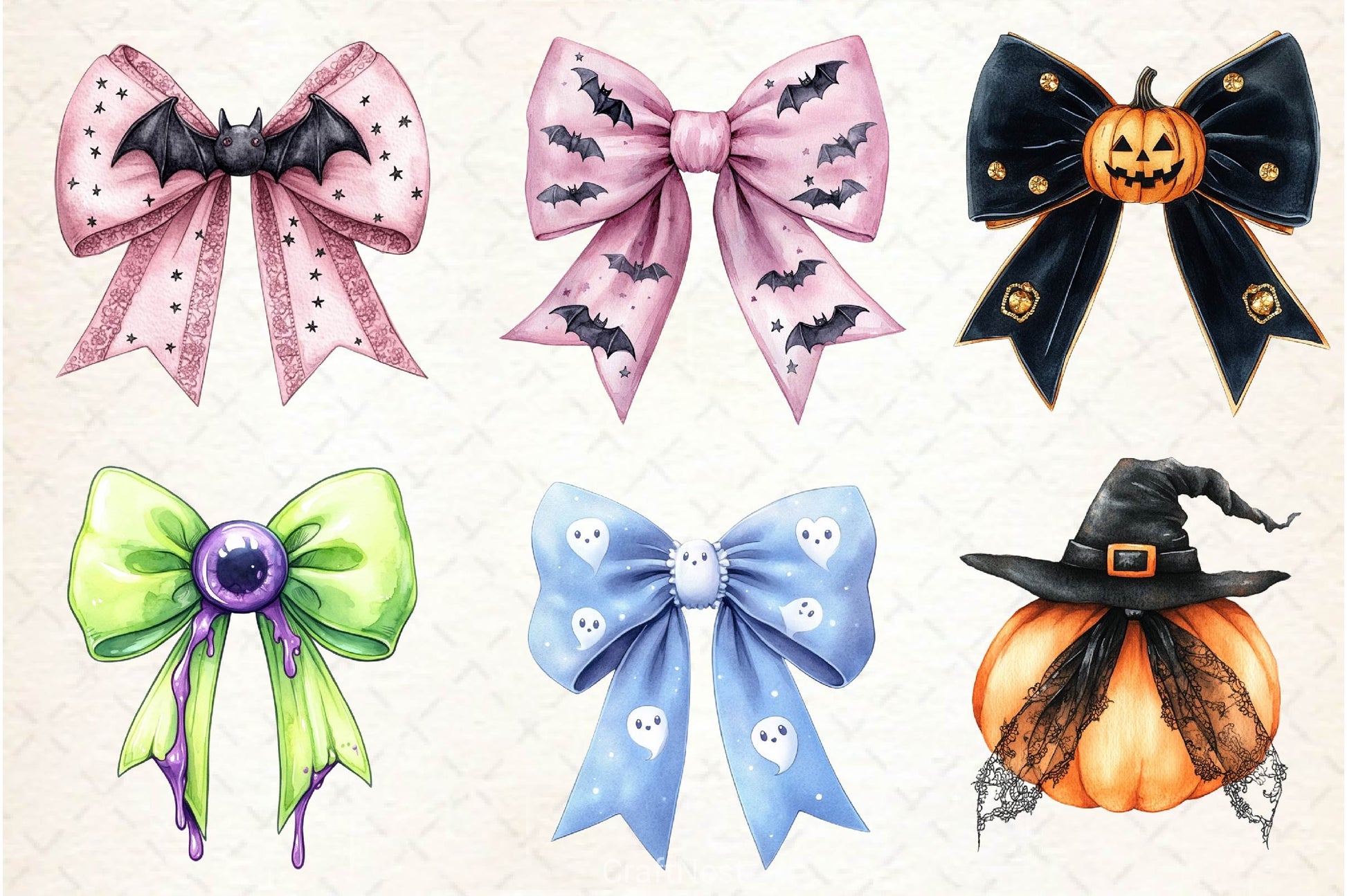 Halloween Coquette Bow Clipart Bundle 4 - CraftNest - Digital Crafting and Art