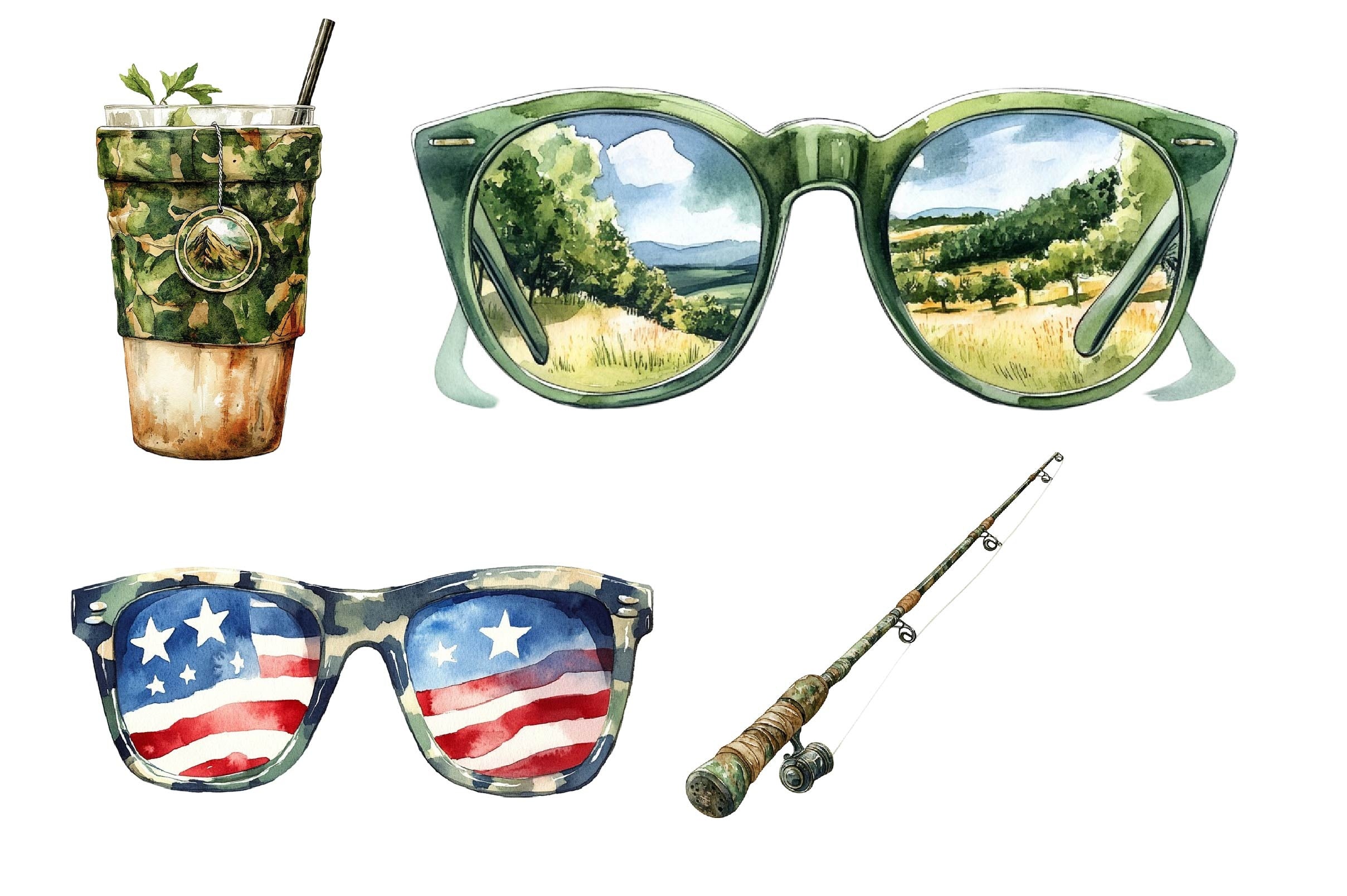 Camouflage Summer Elements Clipart Bundle 2 - CraftNest - Digital Crafting and Art