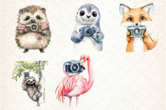 Cute Animals Photographer Clipart Bundle 2 - CraftNest - Digital Crafting and Art
