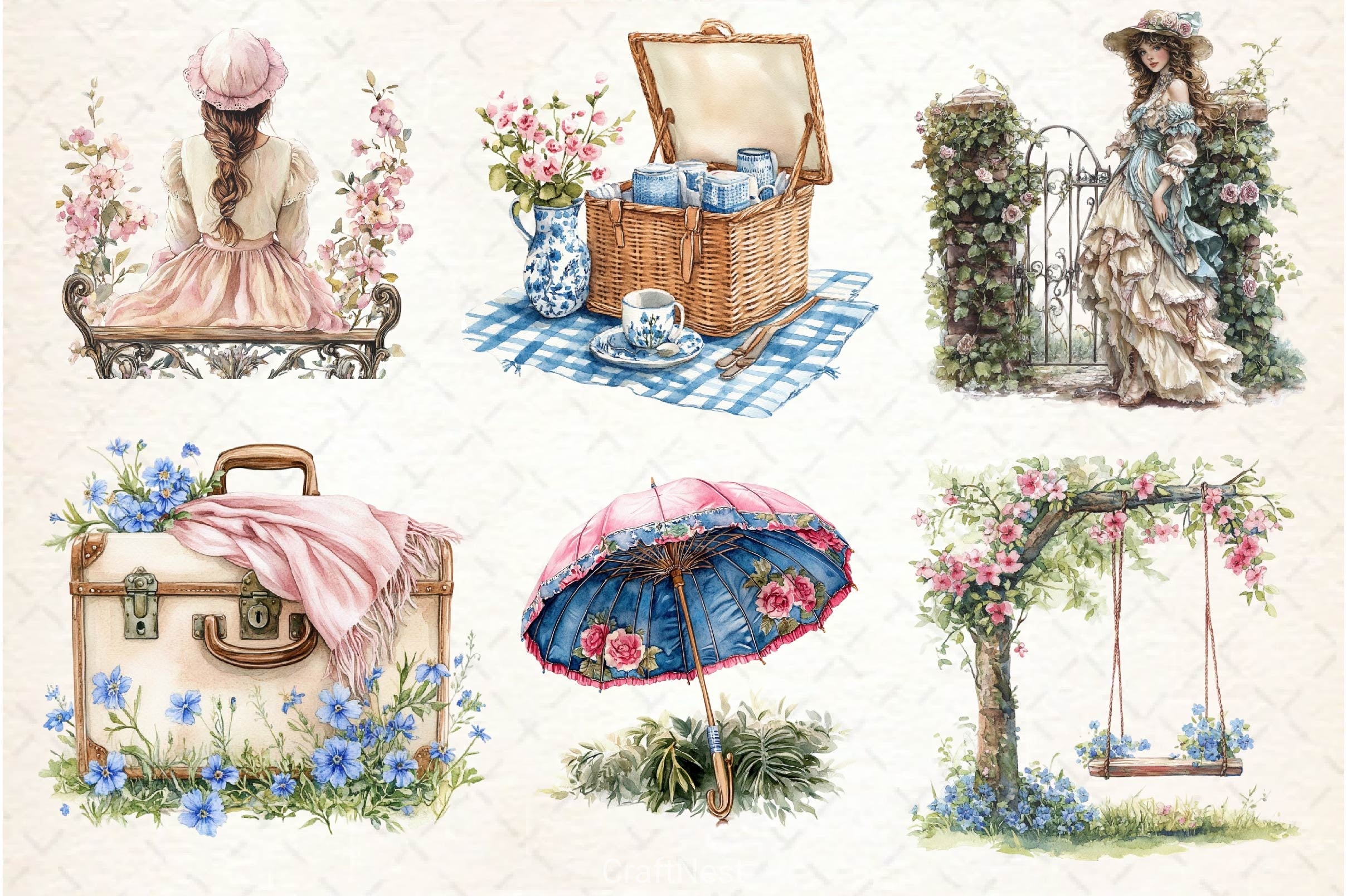Cozy Romantic Spring Clipart Bundle12 - CraftNest - Digital Crafting and Art