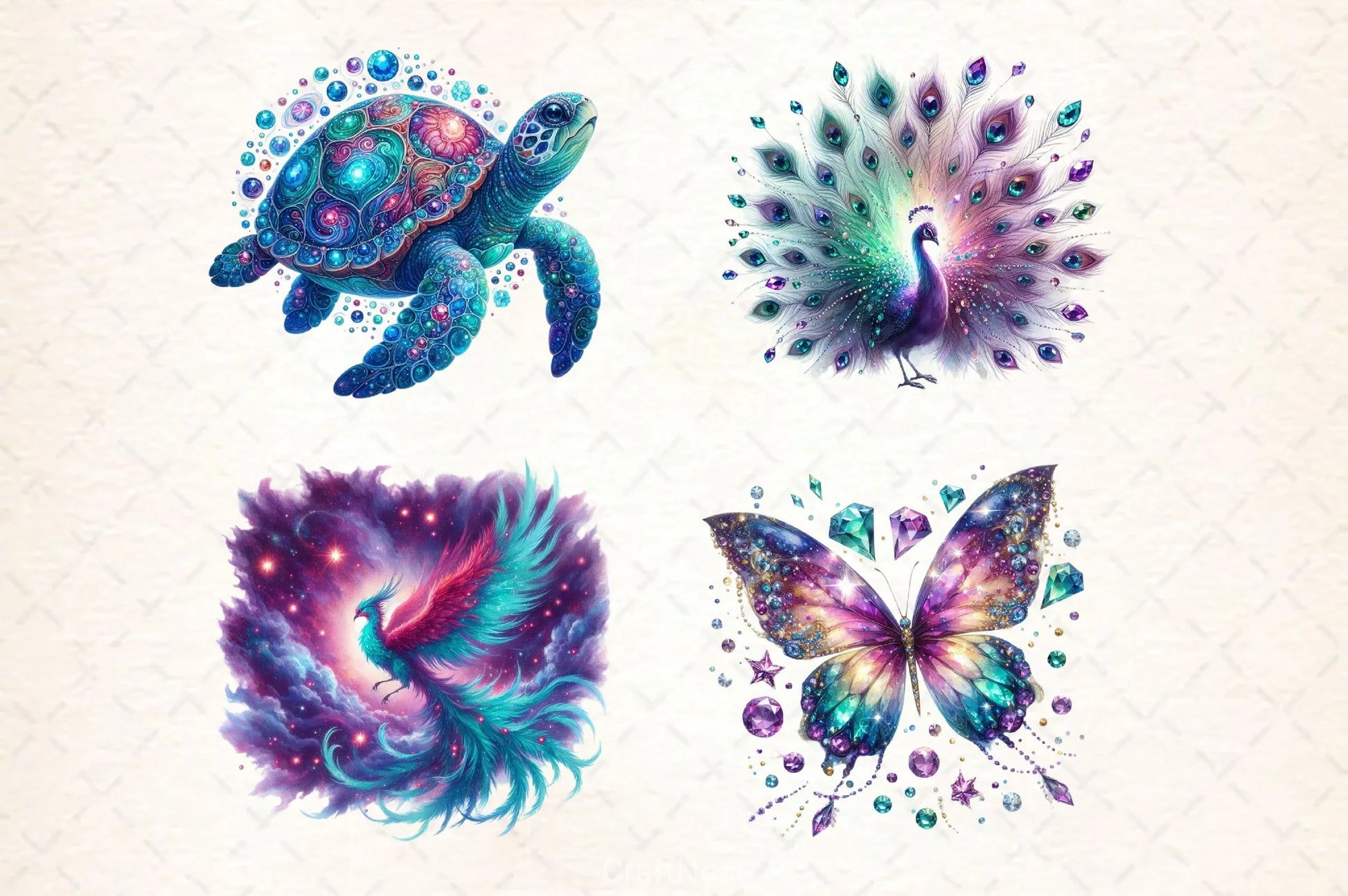 Gemstone Fantasy Animals Clipart Bundle - CraftNest - Digital Crafting and Art