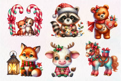 Christmas Cute Animals Clipart Bundle - CraftNest - Digital Crafting and Art