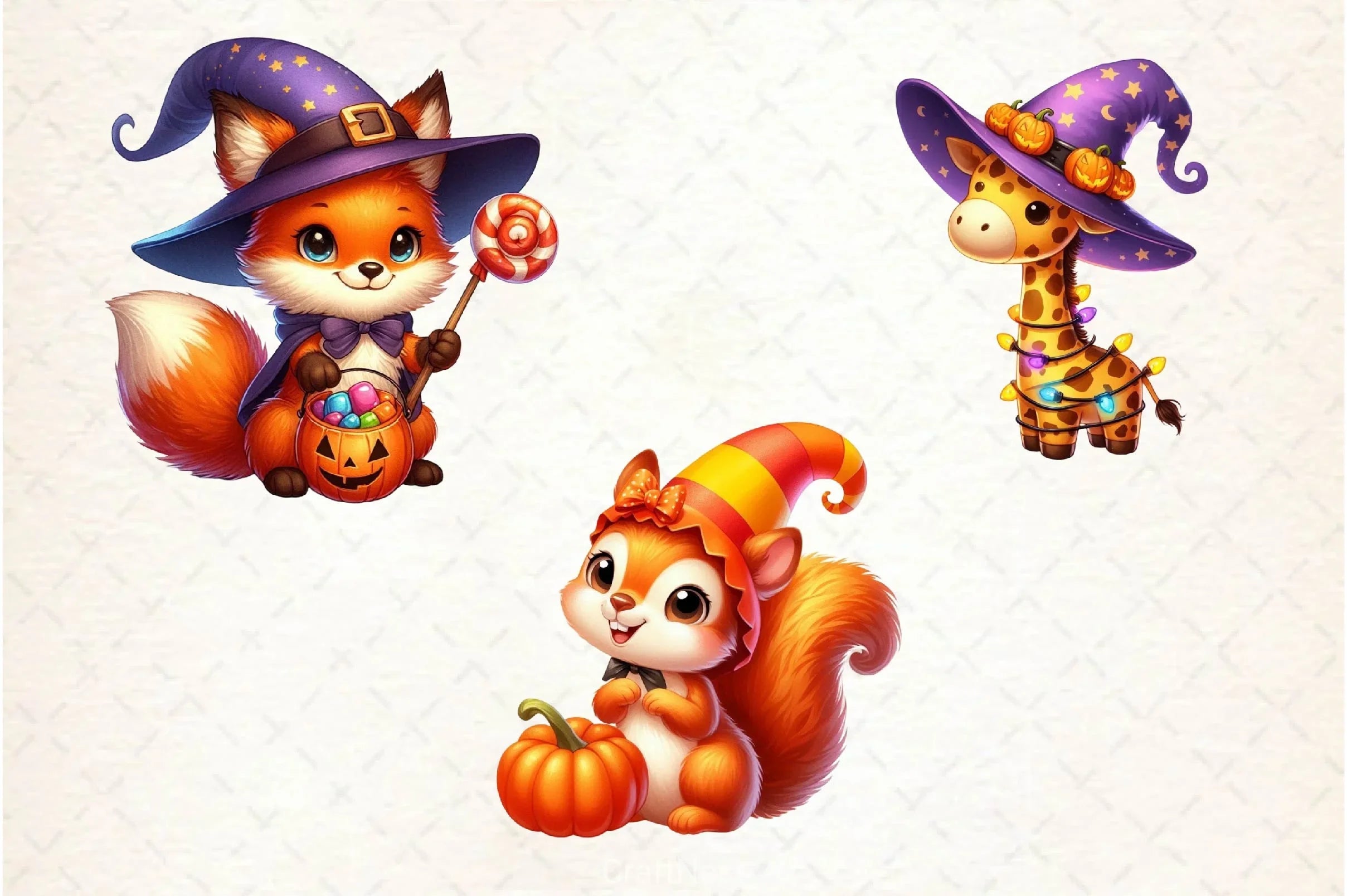 Cute Halloween Animals Clipart Bundle - CraftNest - Digital Crafting and Art