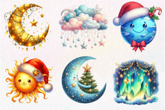Celestial Christmas Clipart Bundle 2 - CraftNest - Digital Crafting and Art