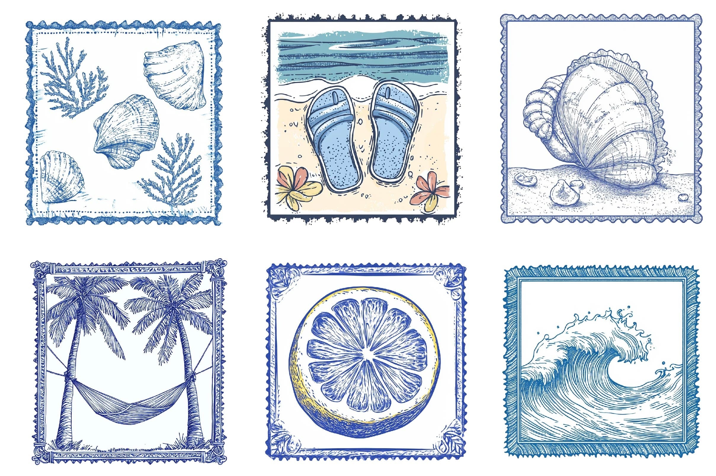 Summer Coastal Clipart Bundle - CraftNest - Digital Crafting and Art