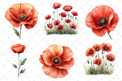 Poppy Flowers Clipart Bundle - CraftNest - Digital Crafting and Art