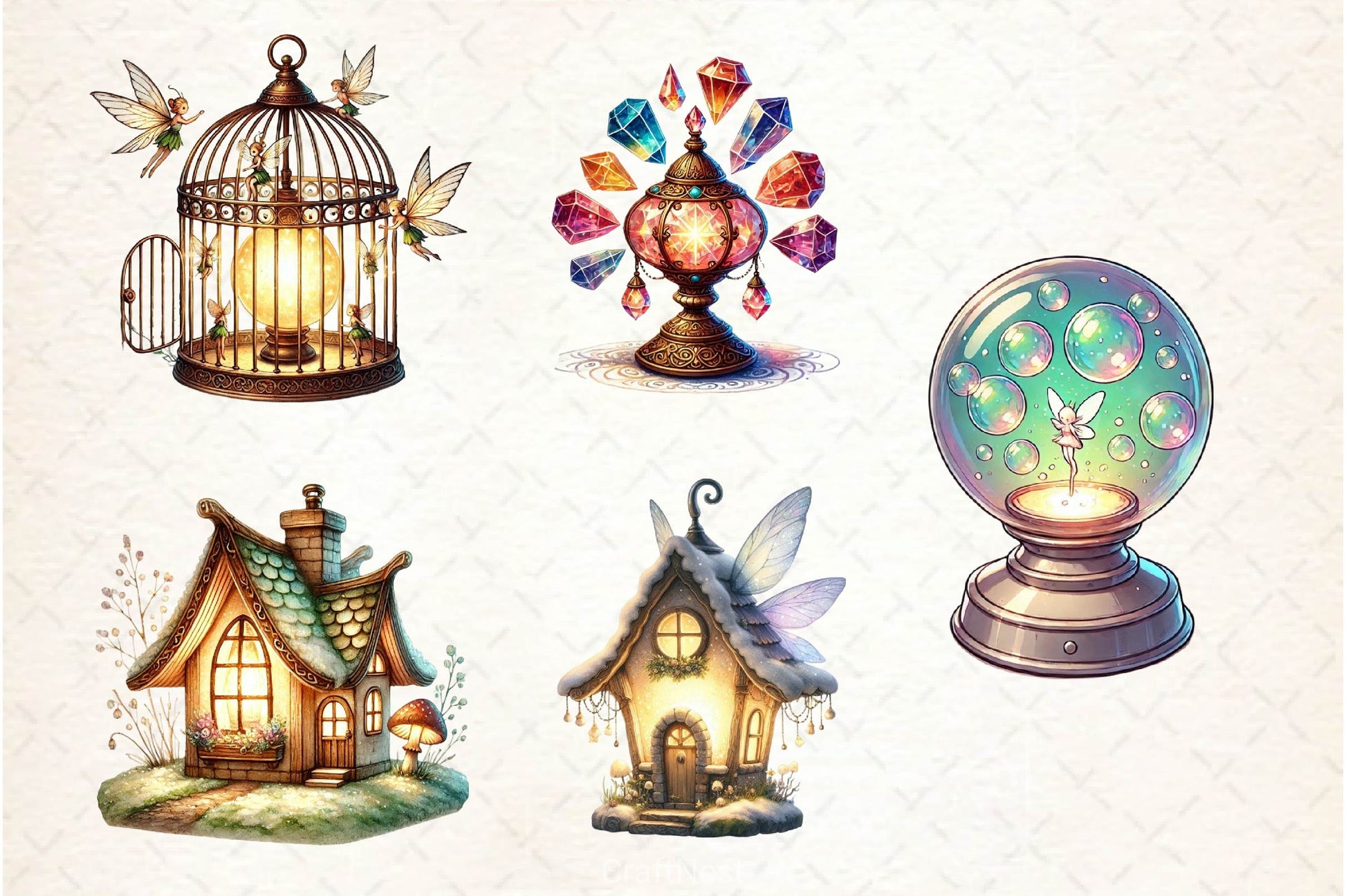 Fairy Lamps Clipart Bundle - CraftNest - Digital Crafting and Art
