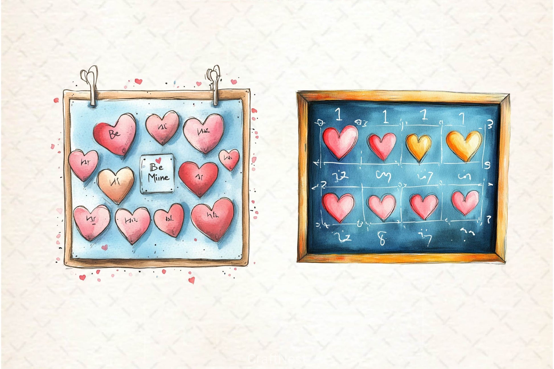 Valentines In School Clipart Bundle 1 - CraftNest - Digital Crafting and Art