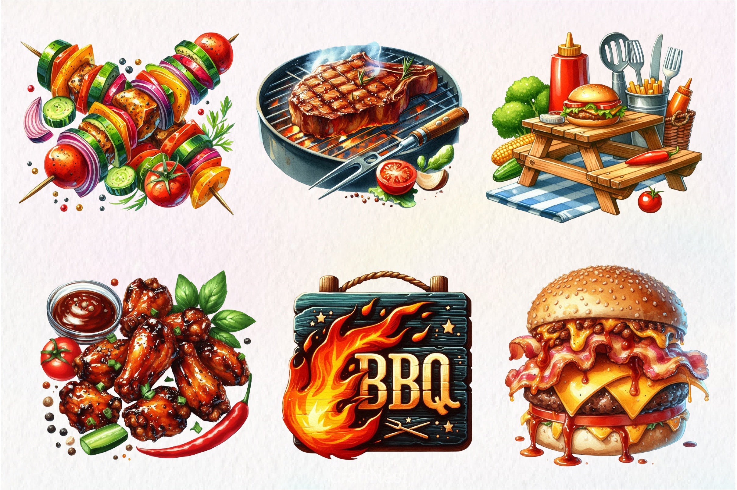 BBQ Barbecue Clipart Bundle - CraftNest - Digital Crafting and Art