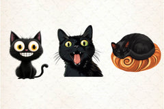 Funny Black Cat Clipart Bundle 5 - CraftNest - Digital Crafting and Art