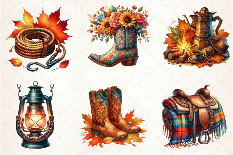 Cowboy Autumn Clipart Bundle 4 - CraftNest - Digital Crafting and Art