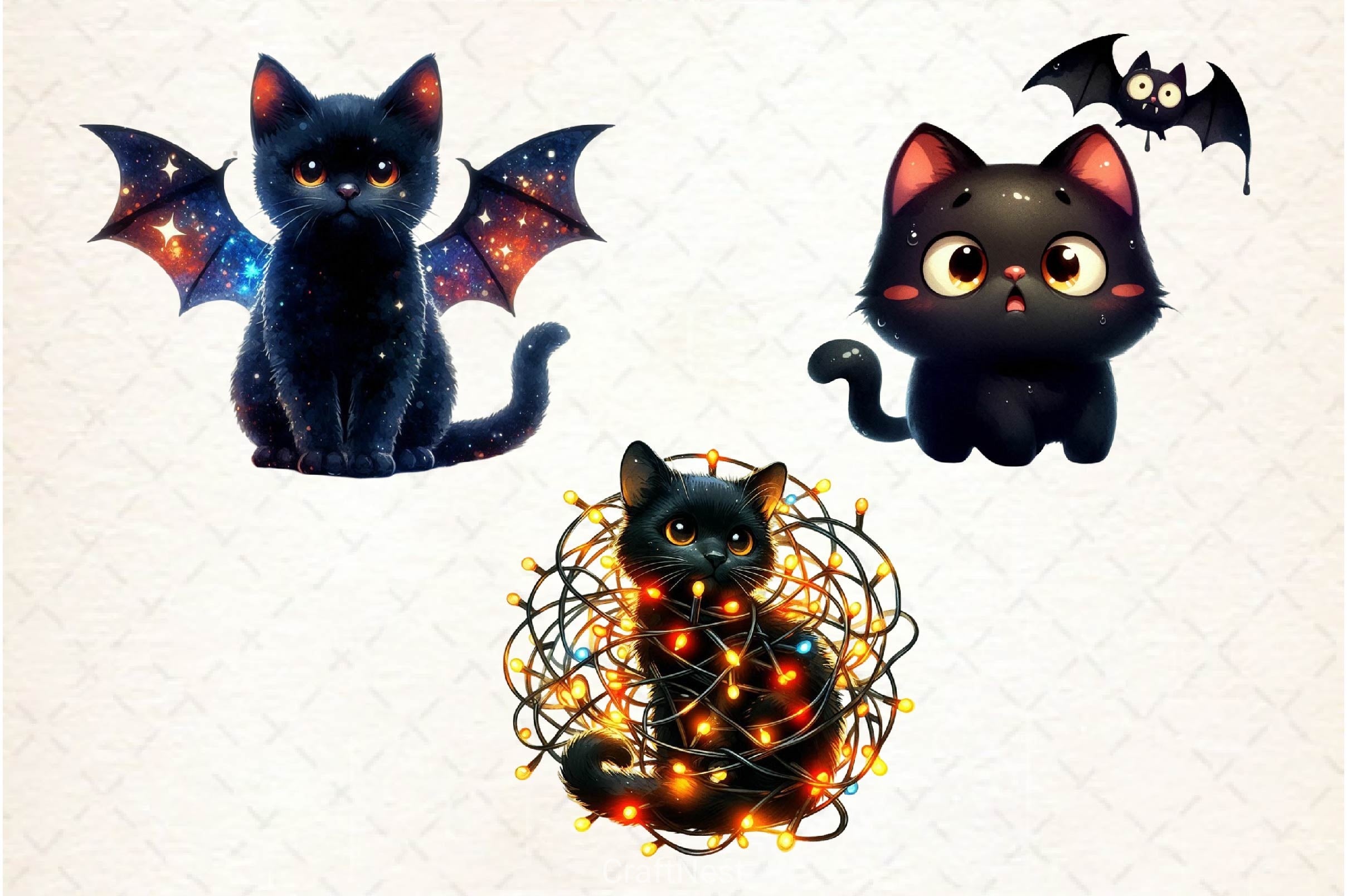 Halloween Black Cat Clipart Bundle 6 - CraftNest - Digital Crafting and Art