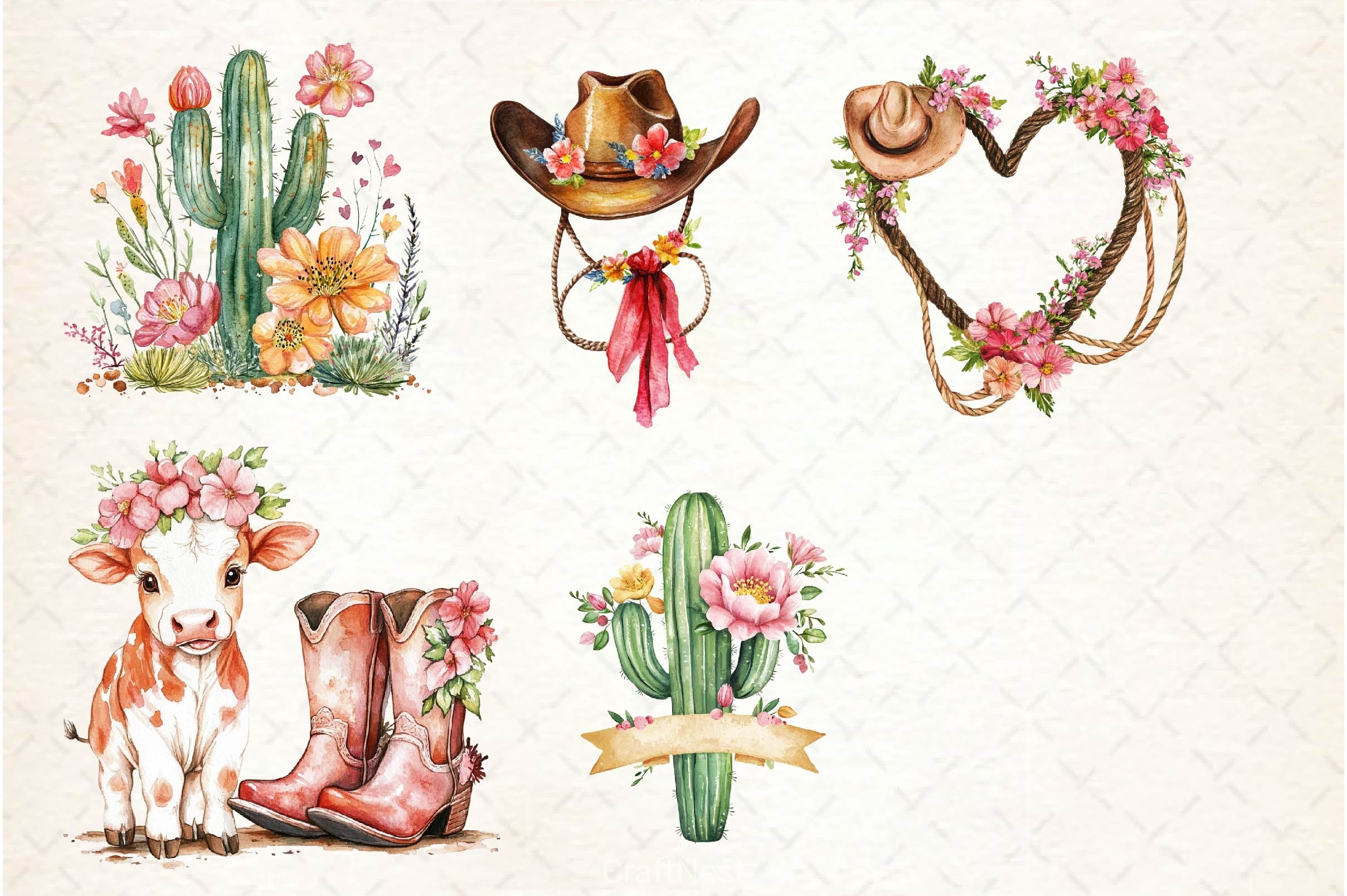 Western Mothers Day Cowgirl Clipart Bundle 2 - CraftNest - Digital Crafting and Art
