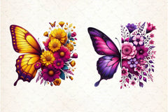 Butterfly Flowers Clipart Bundle 27 - CraftNest - Digital Crafting and Art