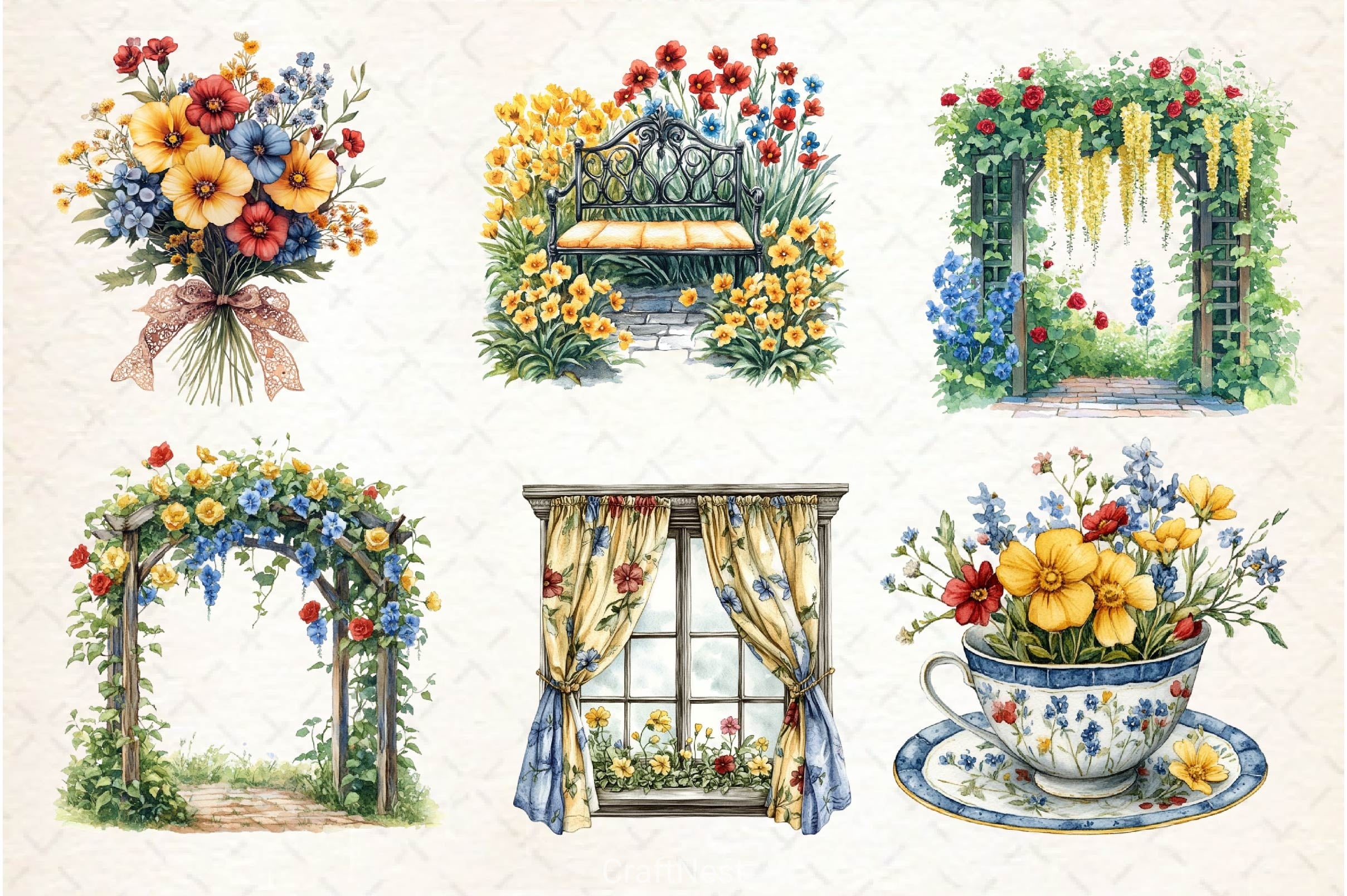 Beautiful Victorian Spring Clipart Bundle 5 - CraftNest - Digital Crafting and Art