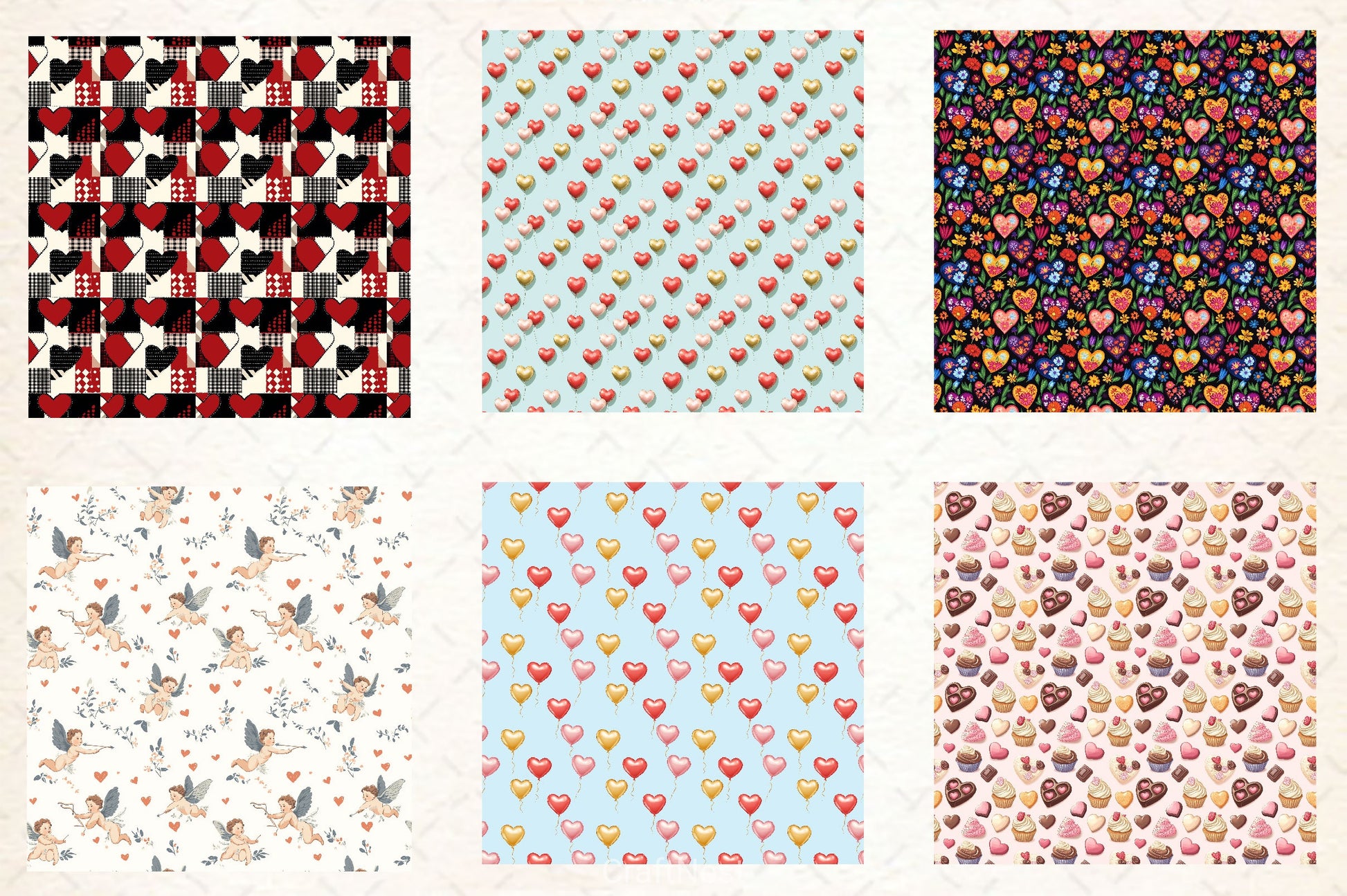 Valentine Digital Paper - CraftNest - Digital Crafting and Art