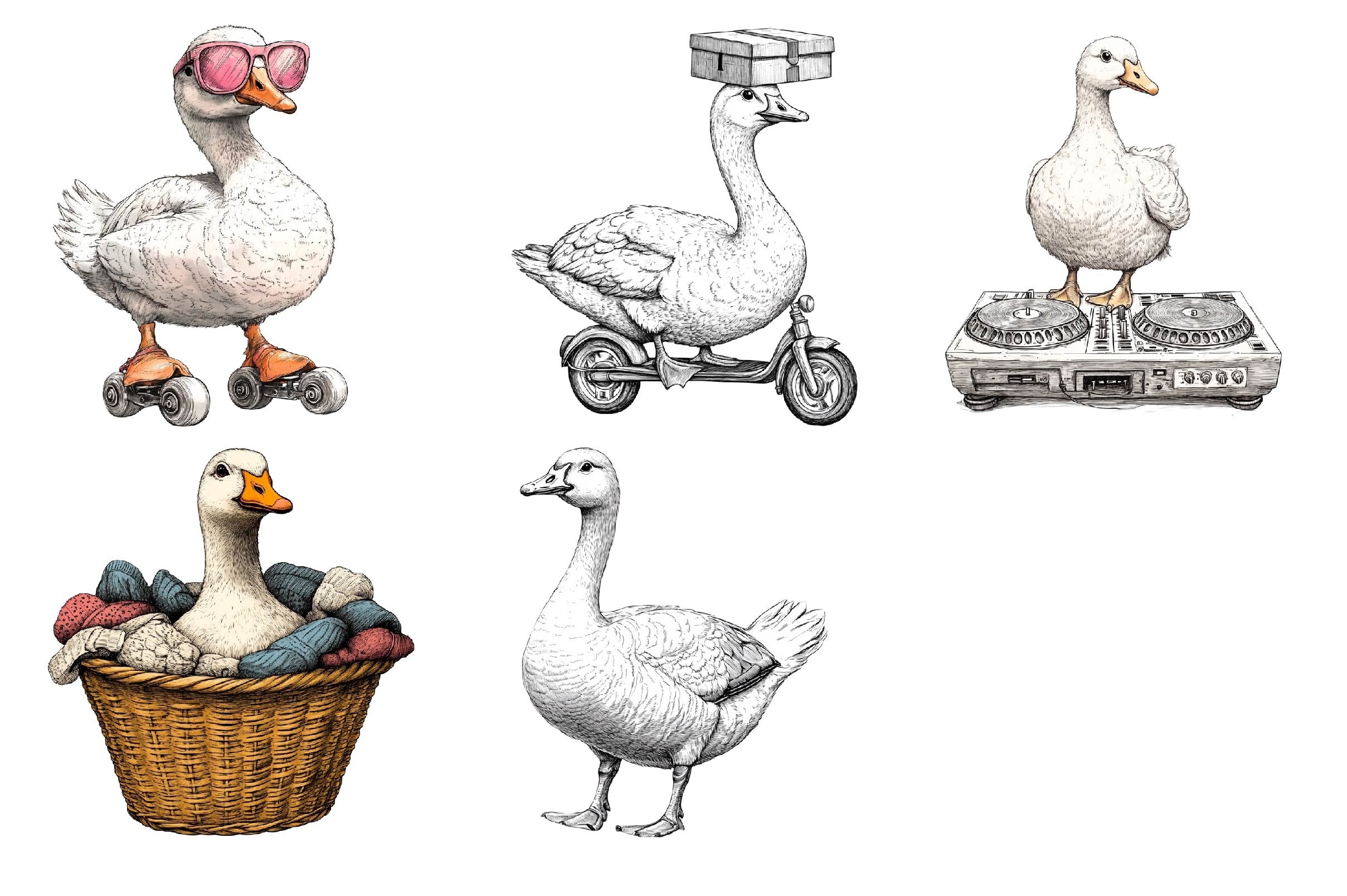 Silly Goose Clipart Bundle 1 - CraftNest - Digital Crafting and Art