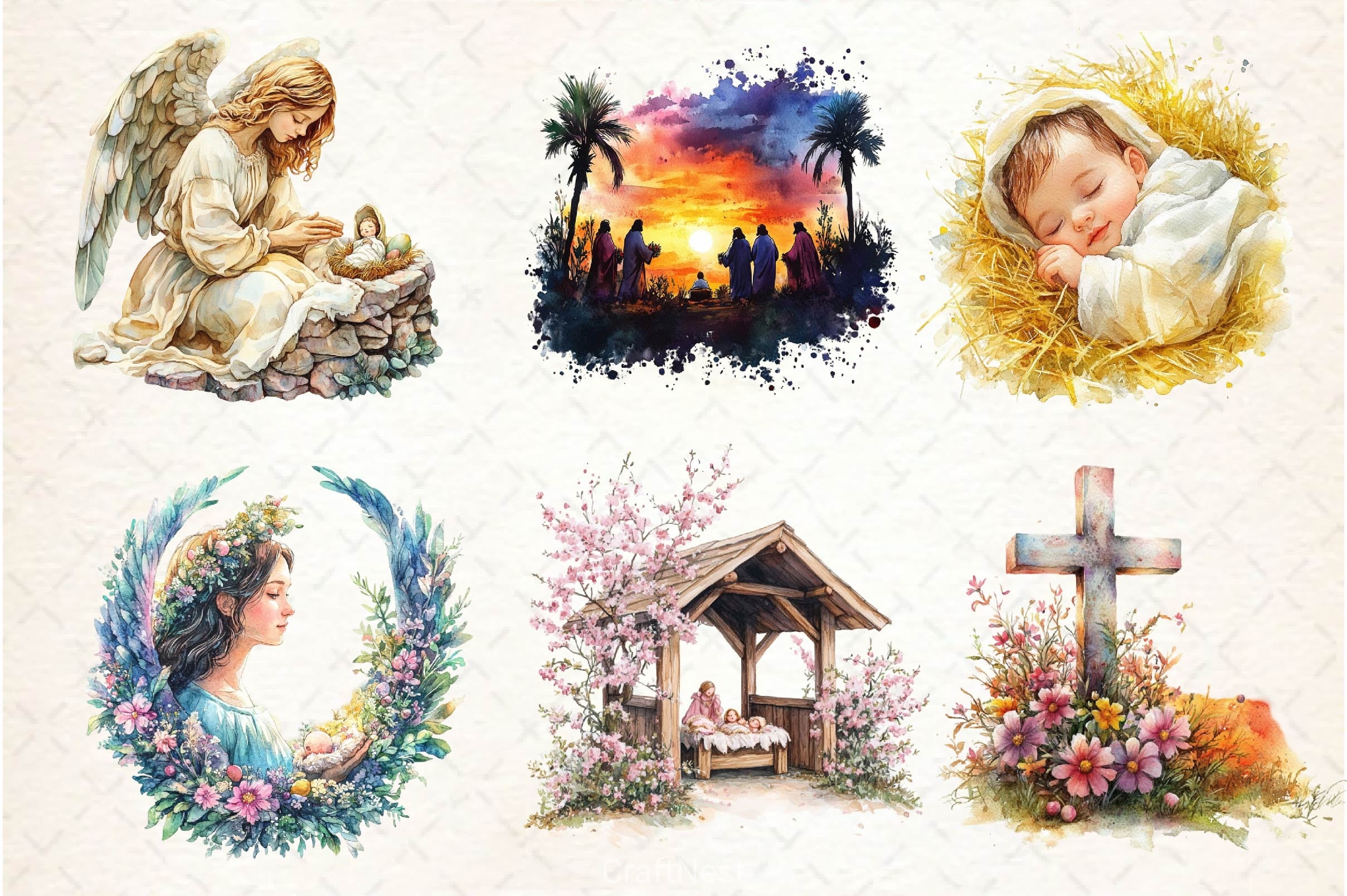 Easter Nativity Scene Clipart Bundle 2 - CraftNest - Digital Crafting and Art