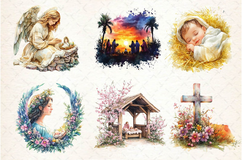 Easter Nativity Scene Clipart Bundle 2 - CraftNest - Digital Crafting and Art