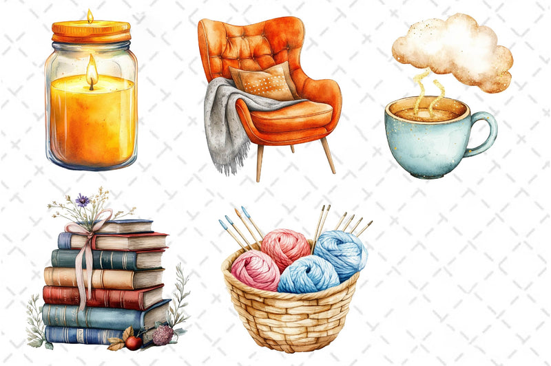 Cozy Evening Clipart Bundle - CraftNest - Digital Crafting and Art