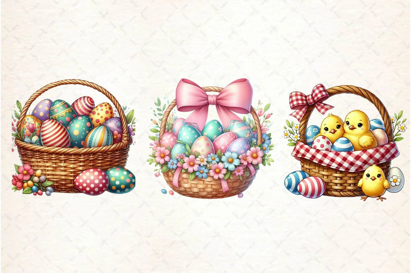 Easter Eggs Basket Clipart Bundle 2 - CraftNest - Digital Crafting and Art