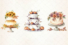Autumn Wedding Cake Clipart Bundle - CraftNest - Digital Crafting and Art